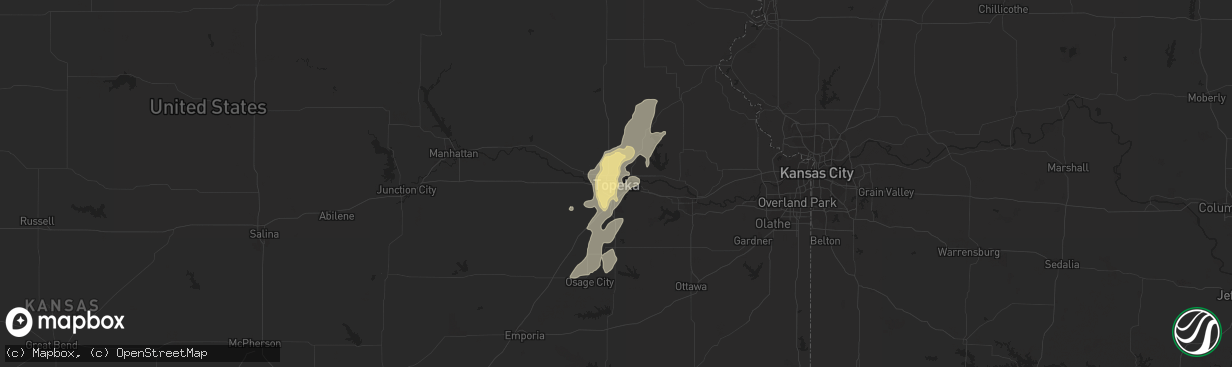 Hail map in Topeka, KS on May 10, 2016