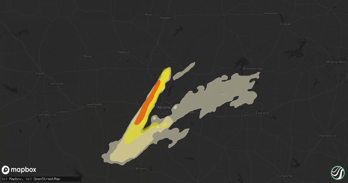 Hail map in Abilene, TX on May 10, 2017