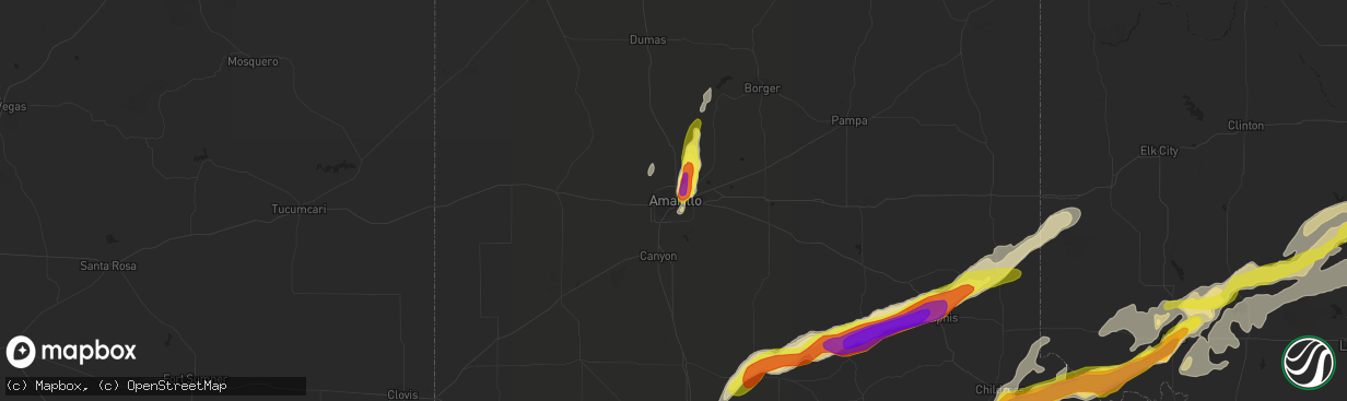 Hail map in Amarillo, TX on May 10, 2017