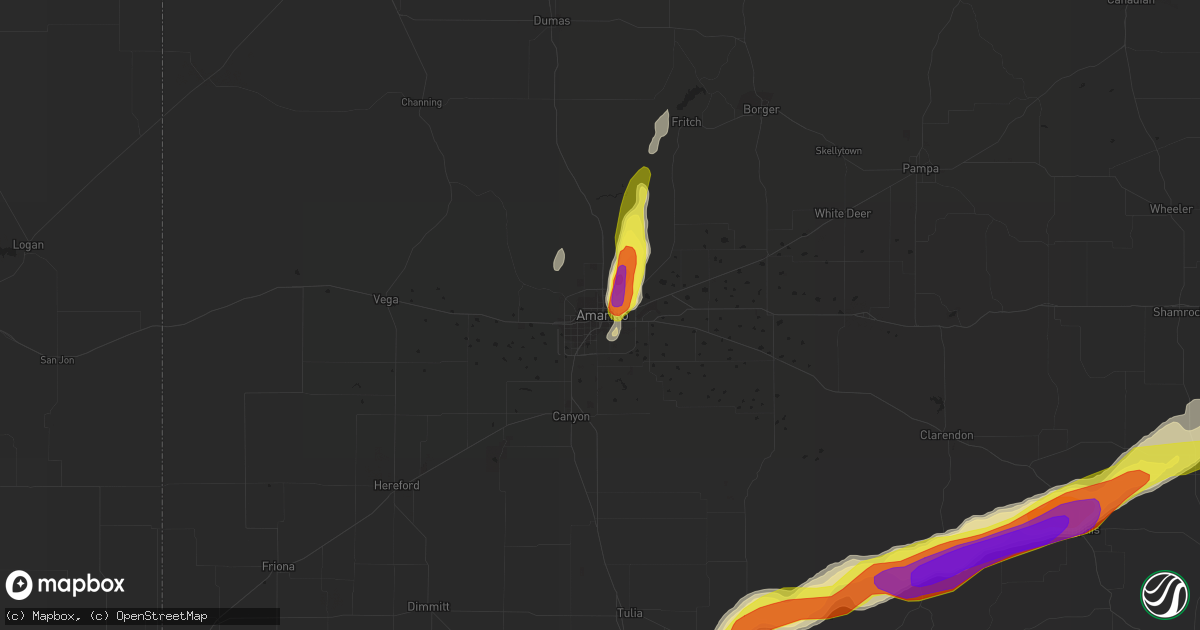 Hail map in Amarillo, TX on May 10, 2017