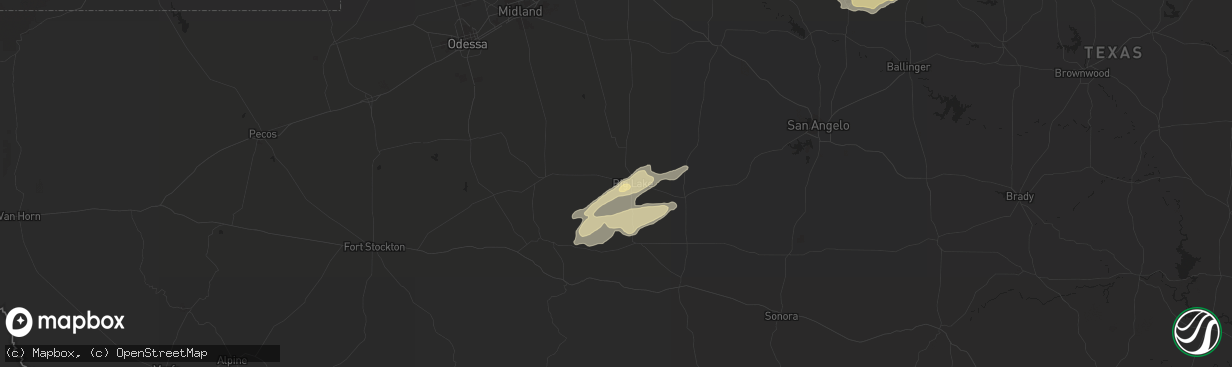 Hail map in Big Lake, TX on May 10, 2017