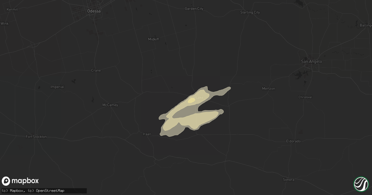 Hail map in Big Lake, TX on May 10, 2017