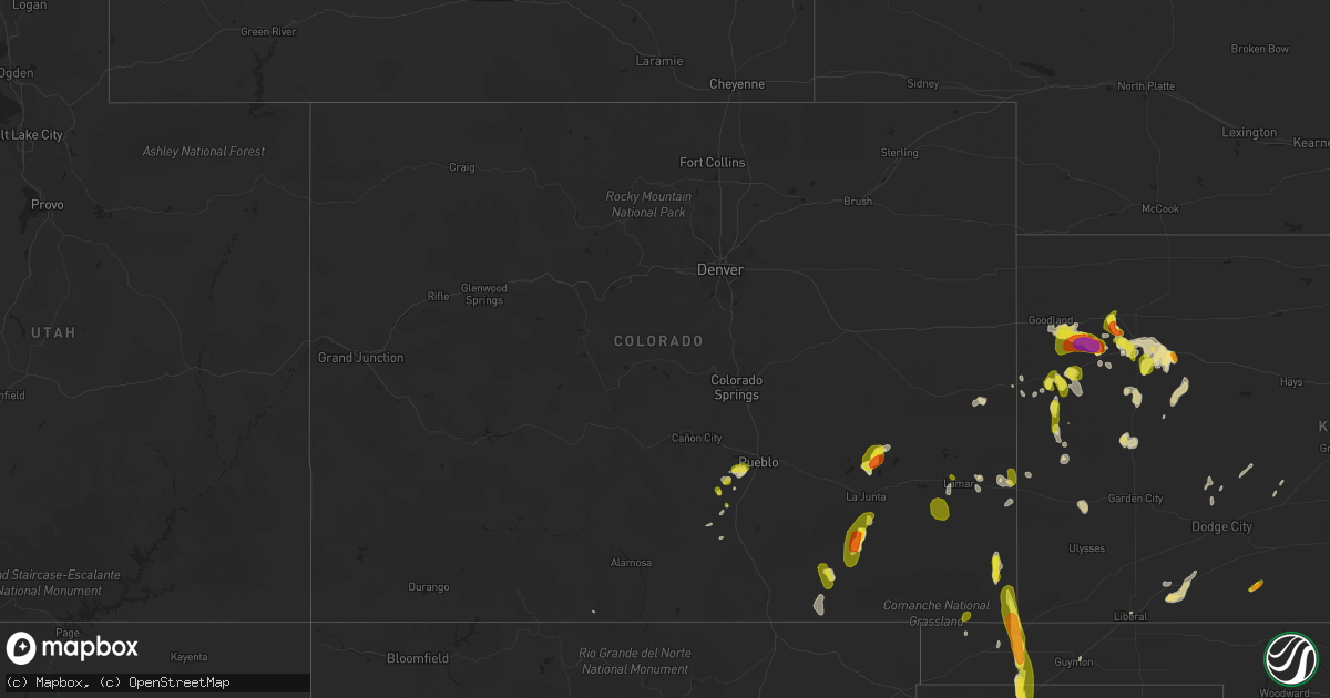 Hail map in Colorado on May 10, 2017