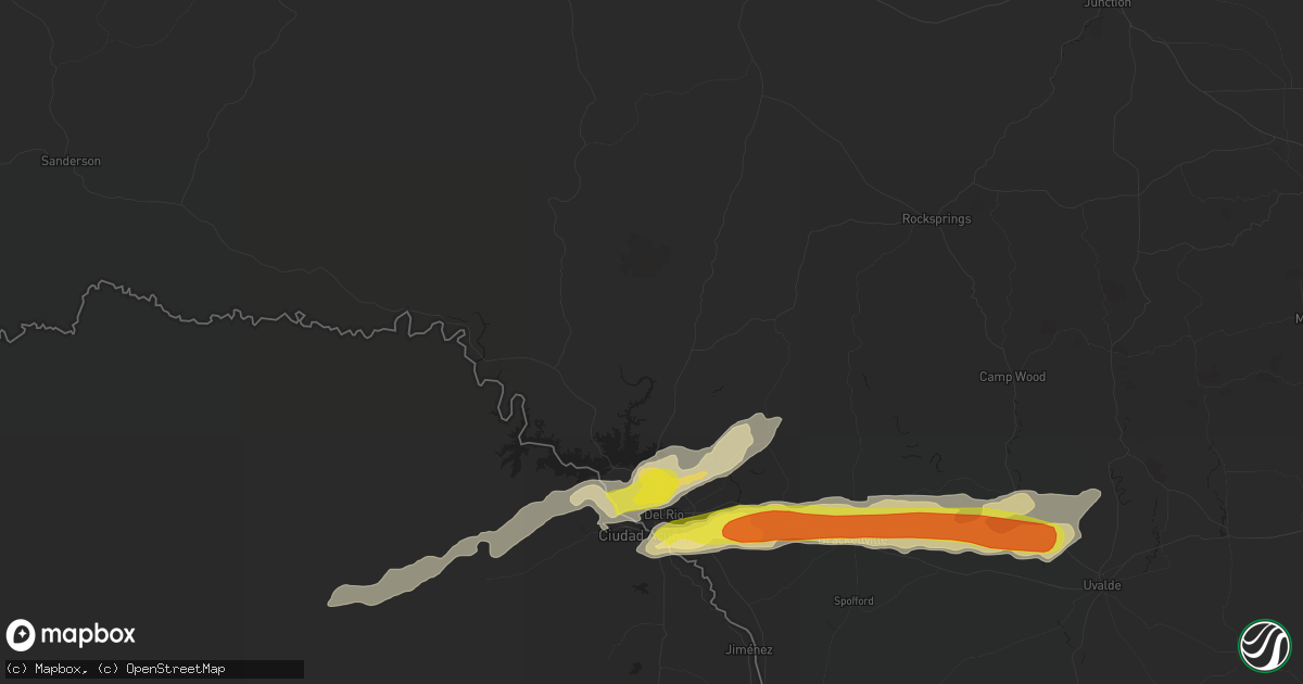 Hail map in Del Rio, TX on May 10, 2017