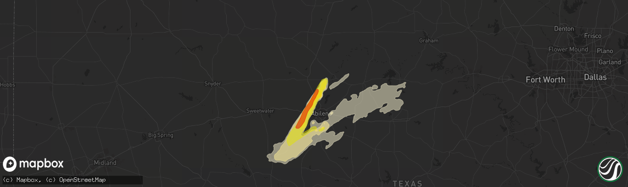 Hail map in Hawley, TX on May 10, 2017