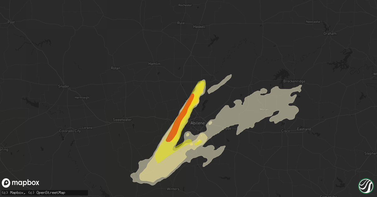 Hail map in Hawley, TX on May 10, 2017