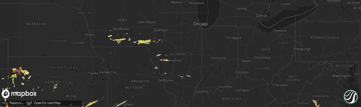 Hail map in Illinois on May 10, 2017