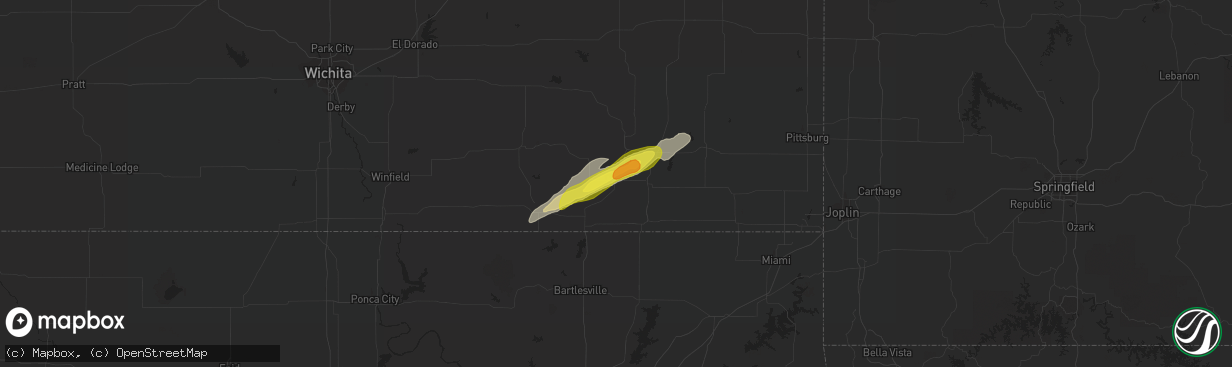 Hail map in Independence, KS on May 10, 2017