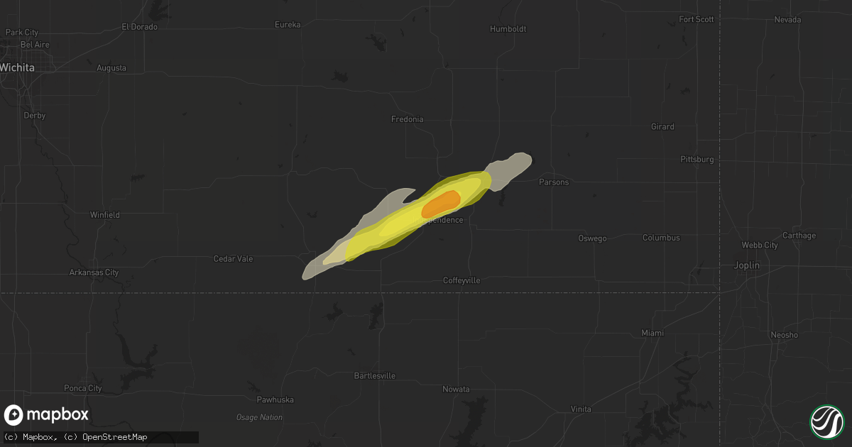 Hail map in Independence, KS on May 10, 2017