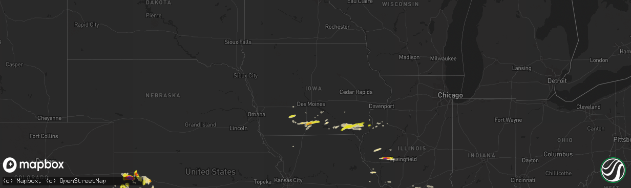 Hail map in Iowa on May 10, 2017