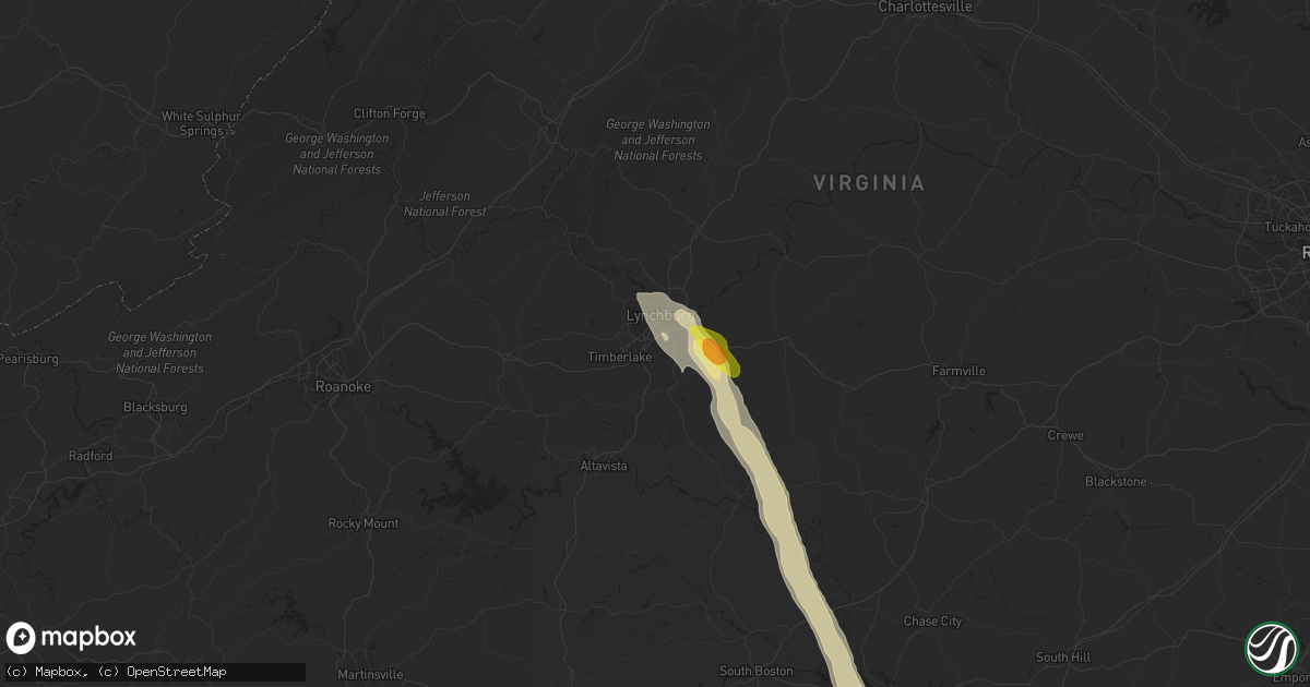 Hail map in Lynchburg, VA on May 10, 2017