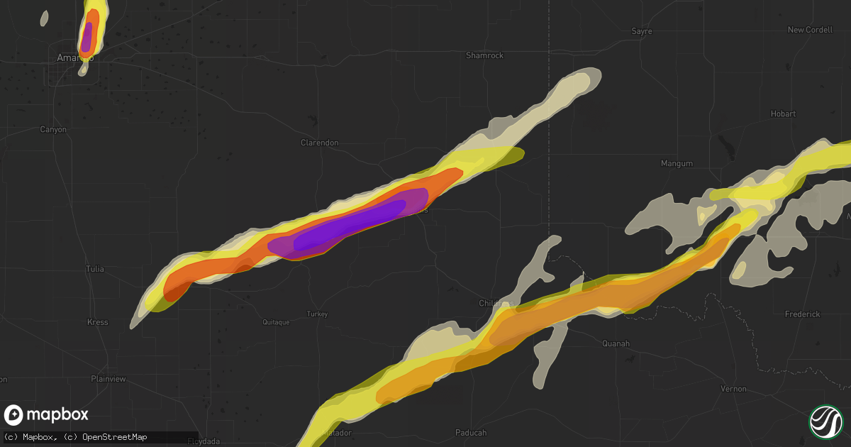 Hail map in Memphis, TX on May 10, 2017