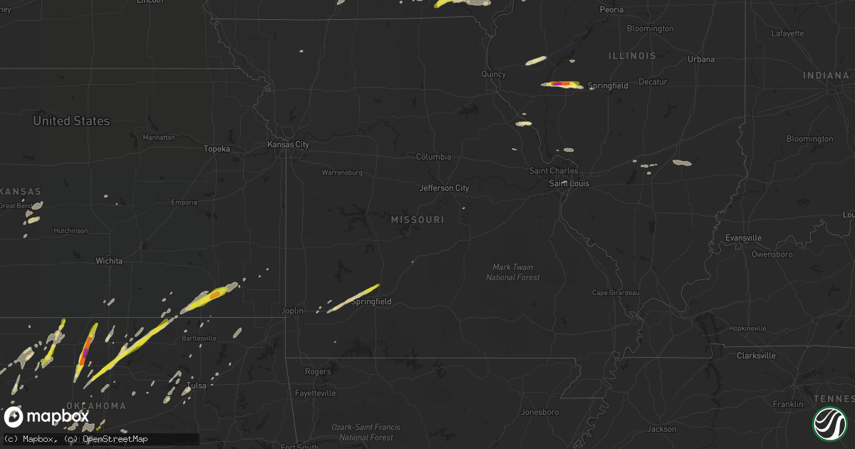 Hail map in Missouri on May 10, 2017