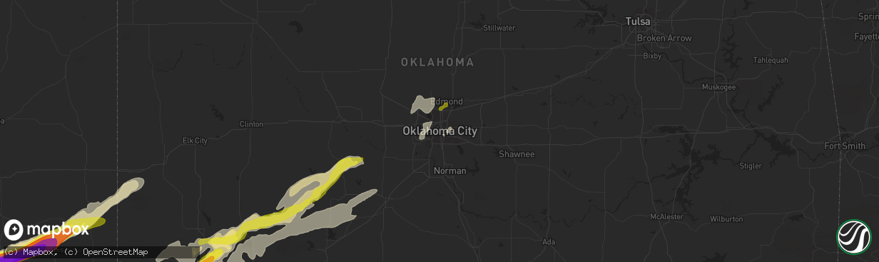 Hail map in Oklahoma City, OK on May 10, 2017