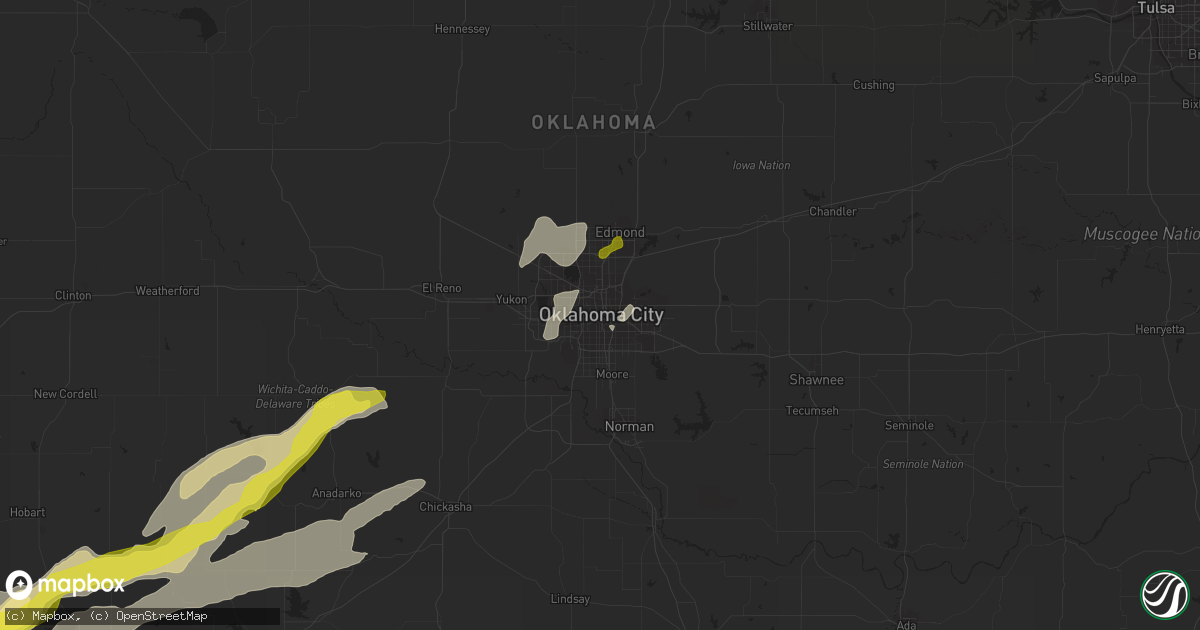 Hail map in Oklahoma City, OK on May 10, 2017