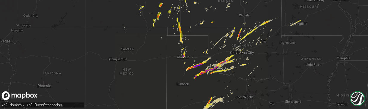 Hail map on May 10, 2017