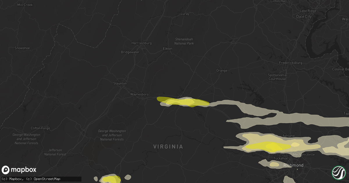 Hail map in Charlottesville, VA on May 10, 2018