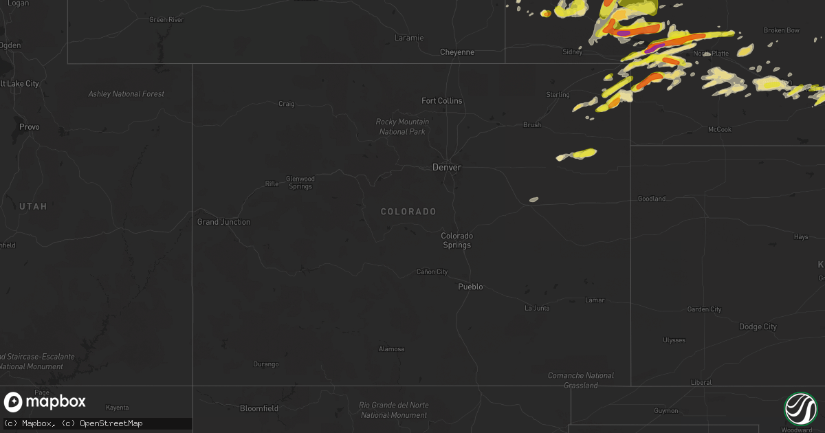 Hail map in Colorado on May 10, 2018