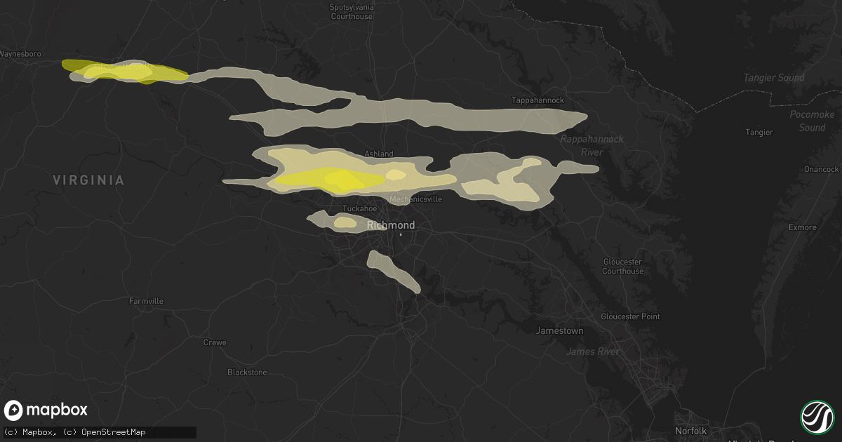 Hail map in Henrico, VA on May 10, 2018