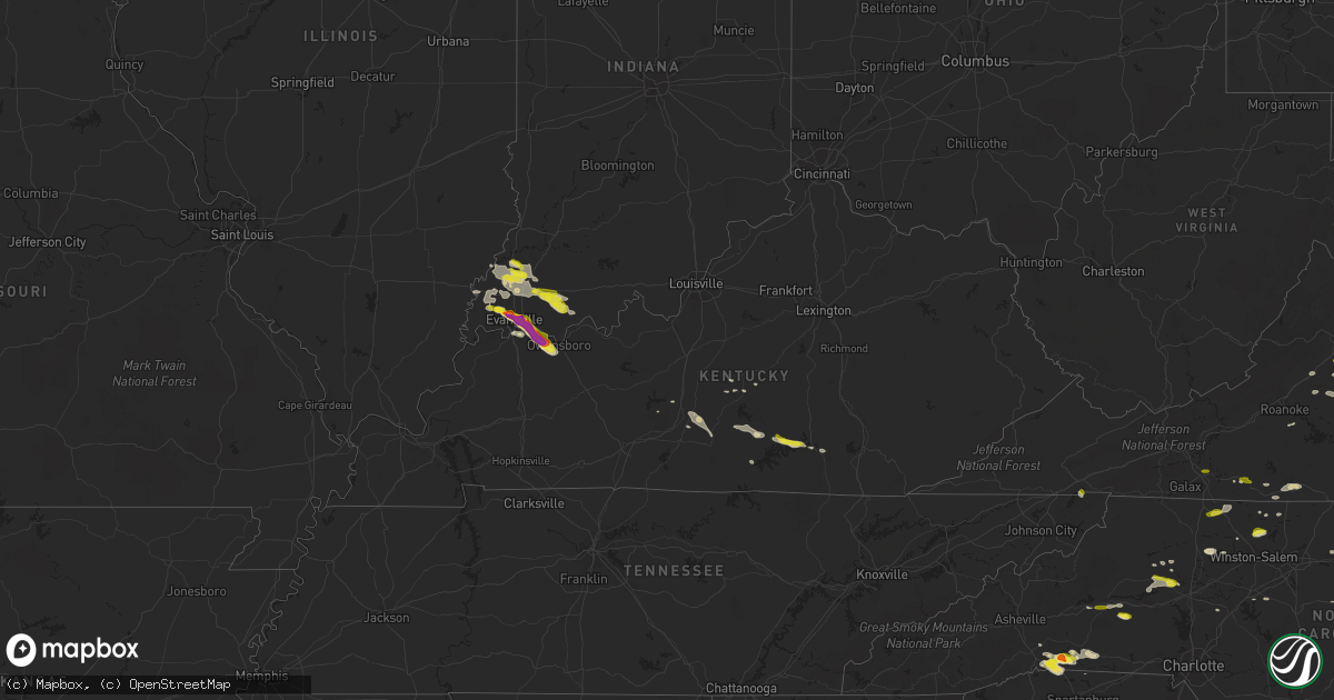 Hail map in Kentucky on May 10, 2018