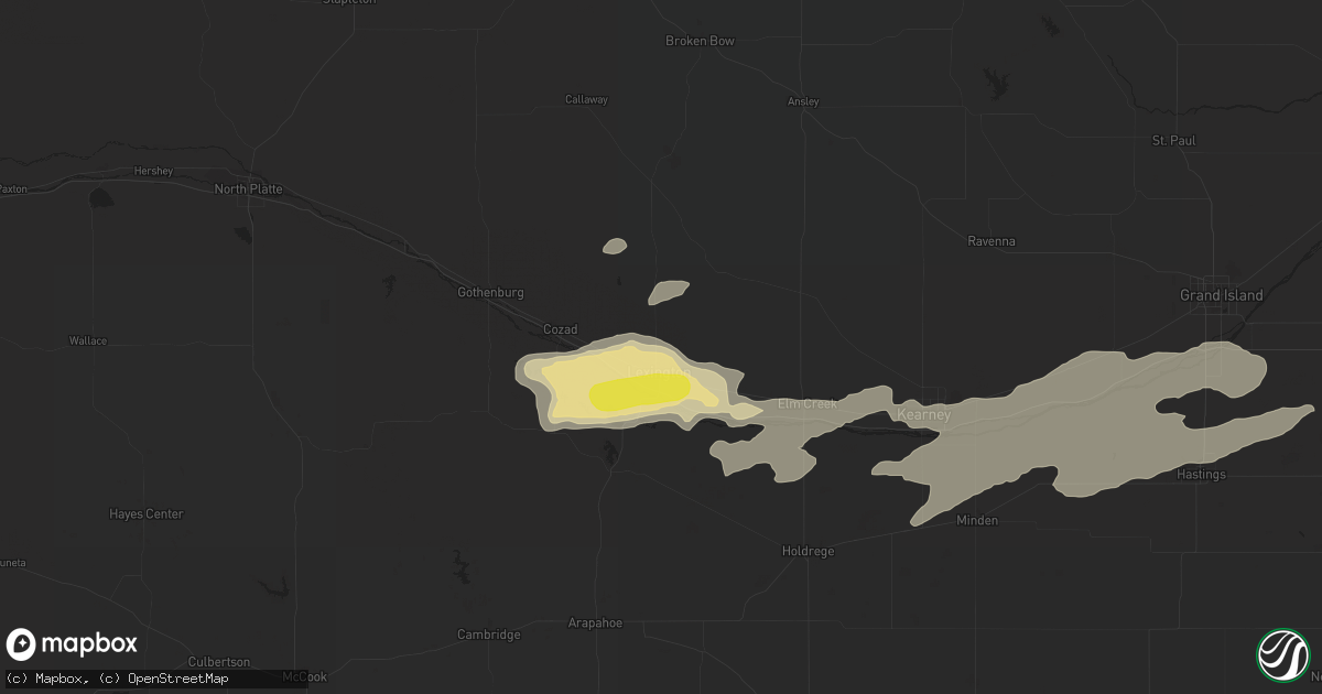 Hail map in Lexington, NE on May 10, 2018
