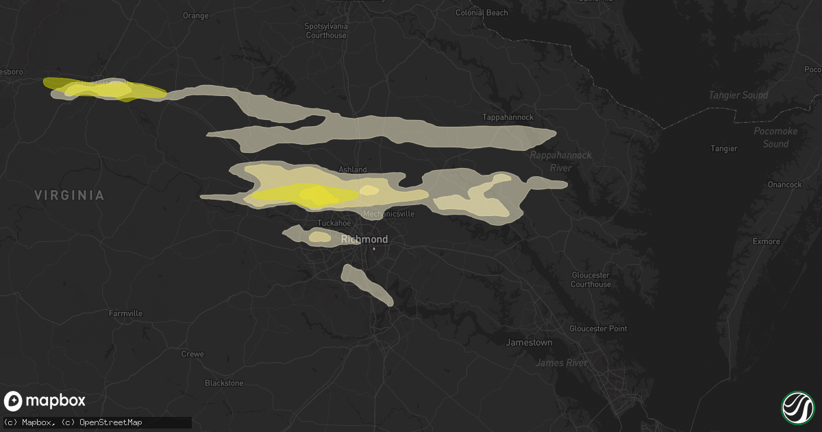 Hail map in Mechanicsville, VA on May 10, 2018