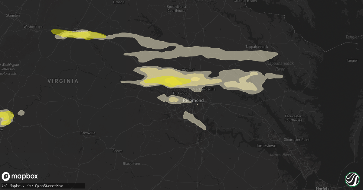 Hail map in Richmond, VA on May 10, 2018