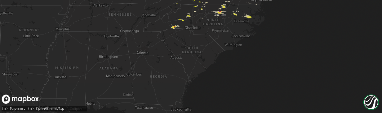 Hail map in South Carolina on May 10, 2018