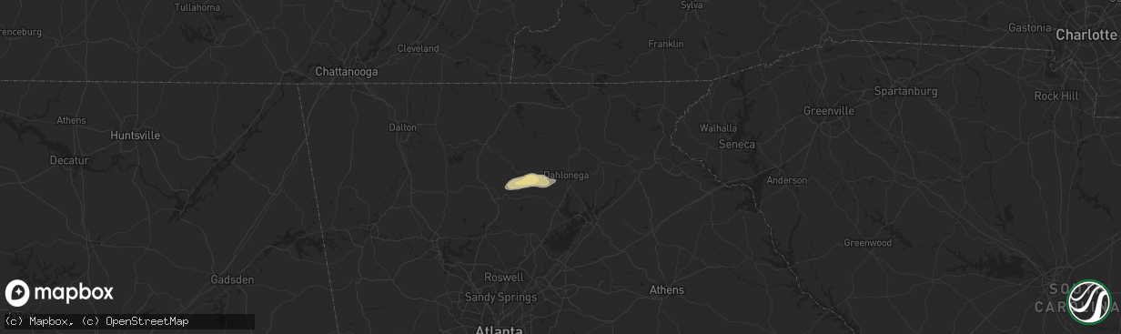 Hail map in Dahlonega, GA on May 10, 2019