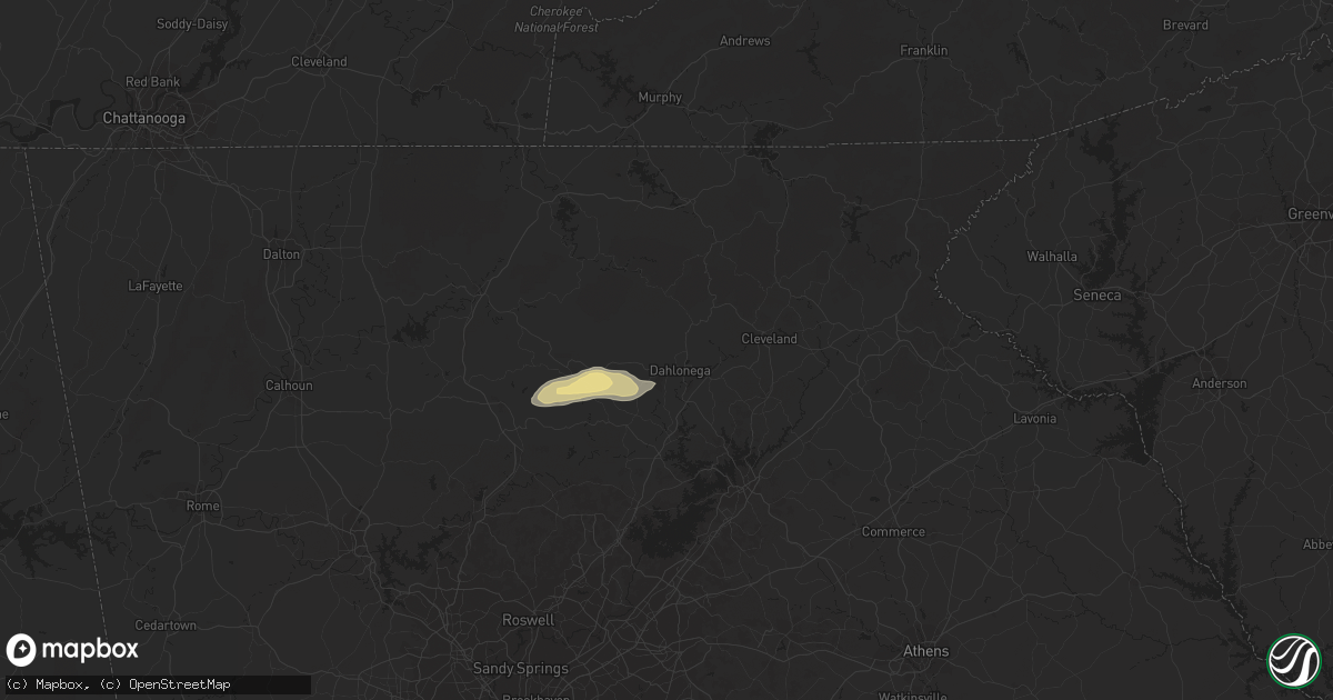 Hail map in Dahlonega, GA on May 10, 2019