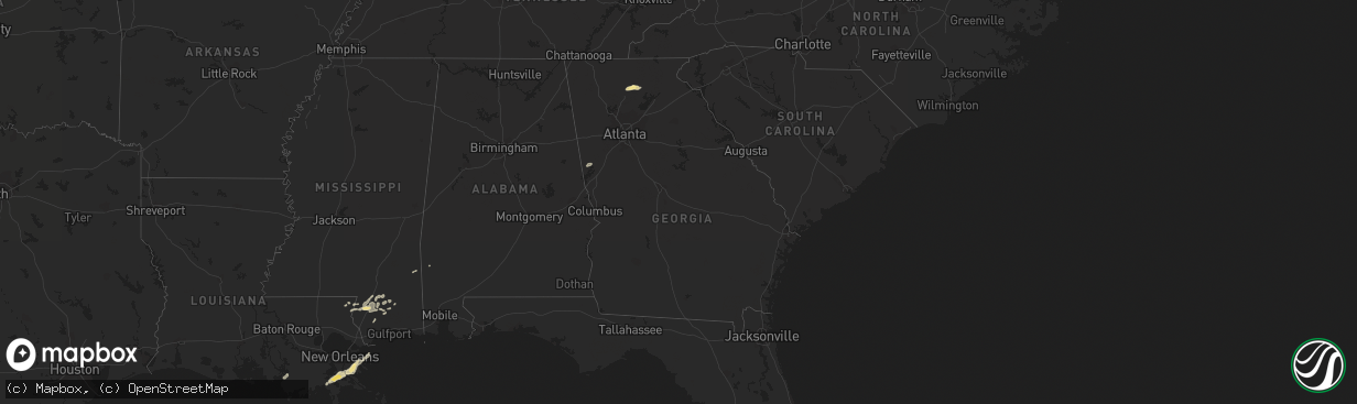 Hail map in Georgia on May 10, 2019