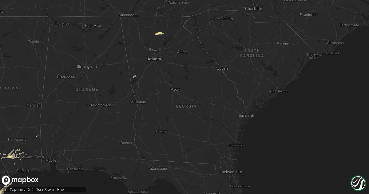 Hail map in Georgia on May 10, 2019