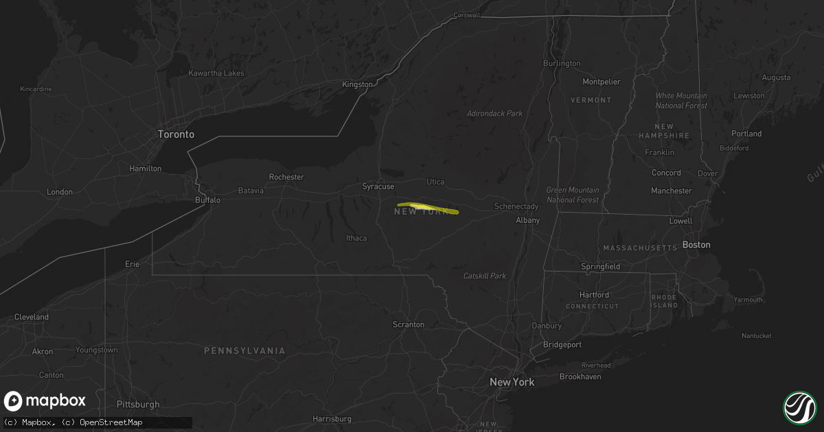 Hail map in New York on May 10, 2019