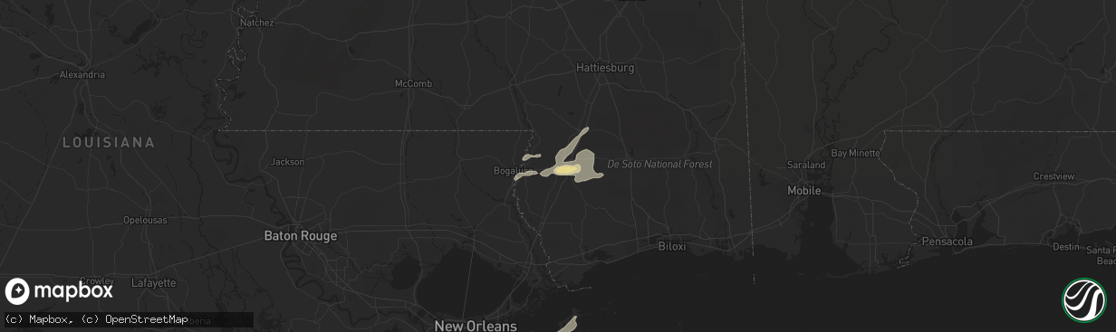 Hail map in Poplarville, MS on May 10, 2019