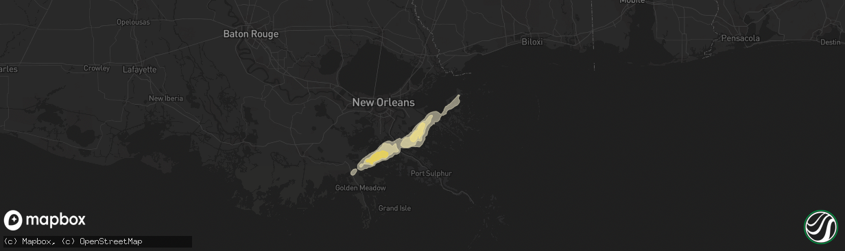 Hail map in Saint Bernard, LA on May 10, 2019