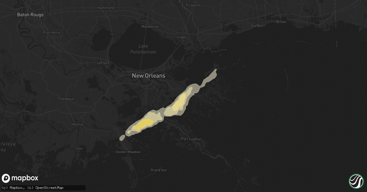 Hail map in Saint Bernard, LA on May 10, 2019
