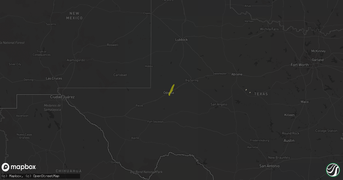 Hail map on May 10, 2019