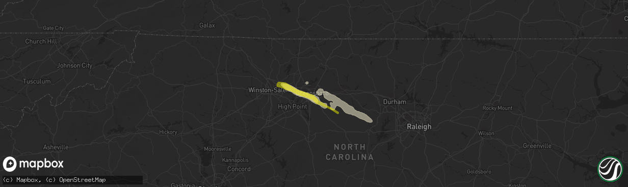 Hail map in Greensboro, NC on May 10, 2021