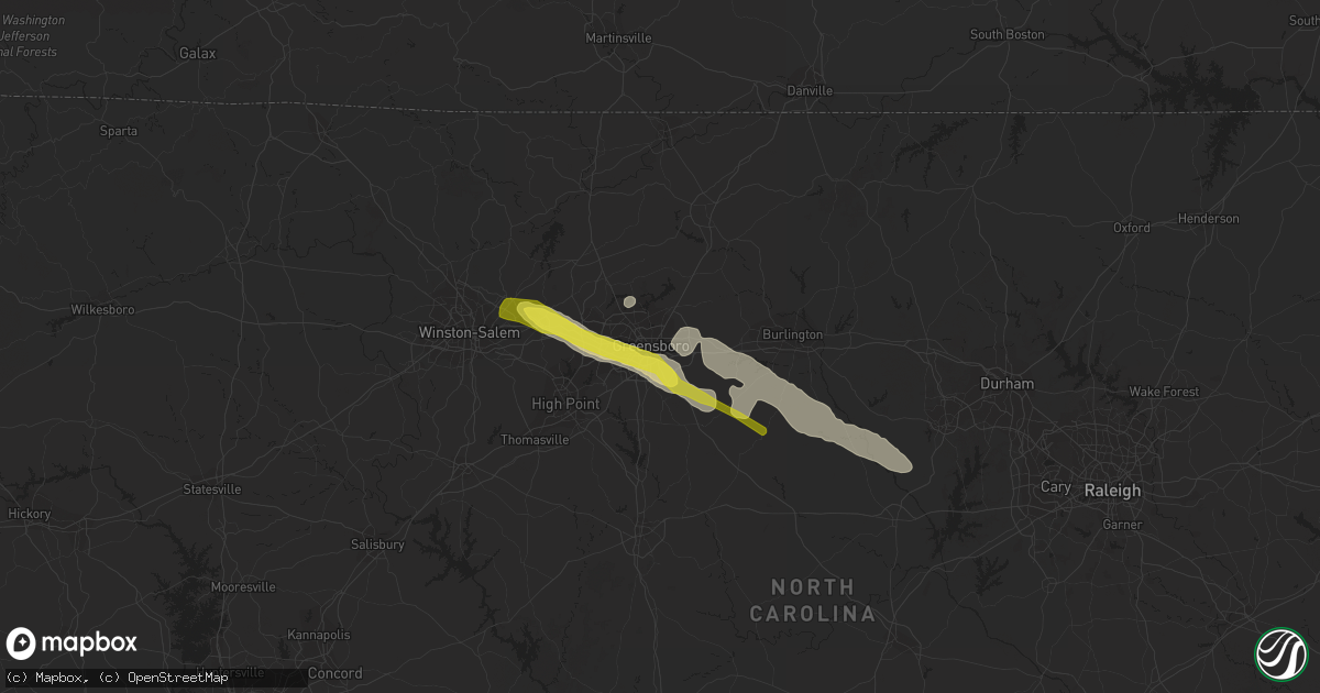 Hail map in Greensboro, NC on May 10, 2021