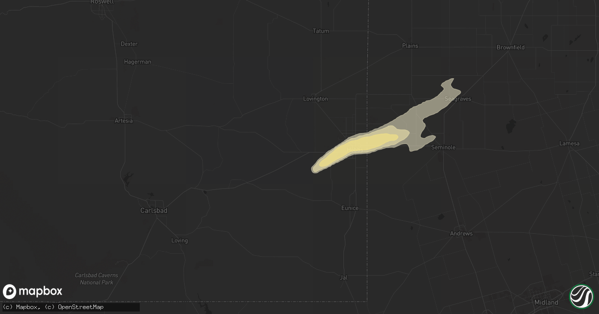 Hail map in Hobbs, NM on May 10, 2021
