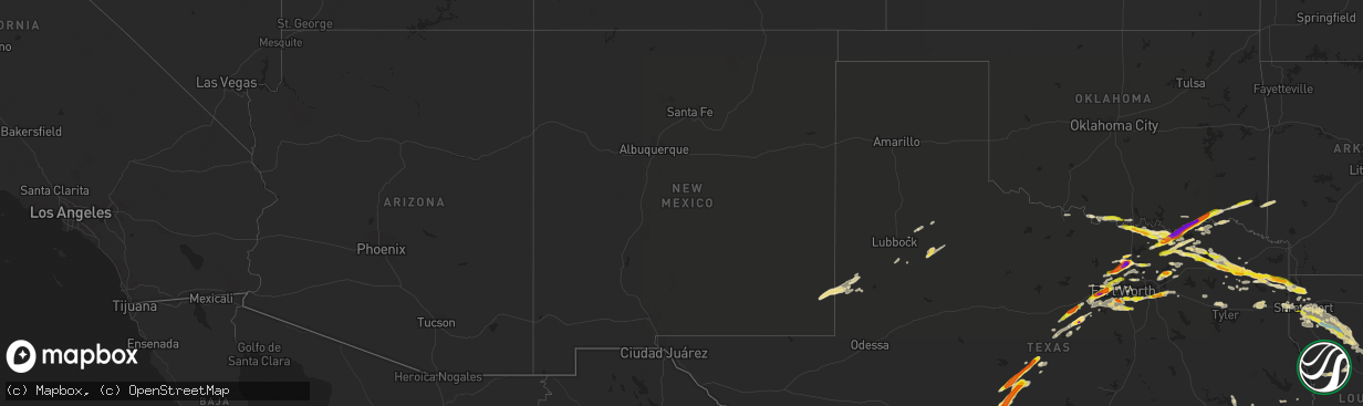 Hail map in New Mexico on May 10, 2021