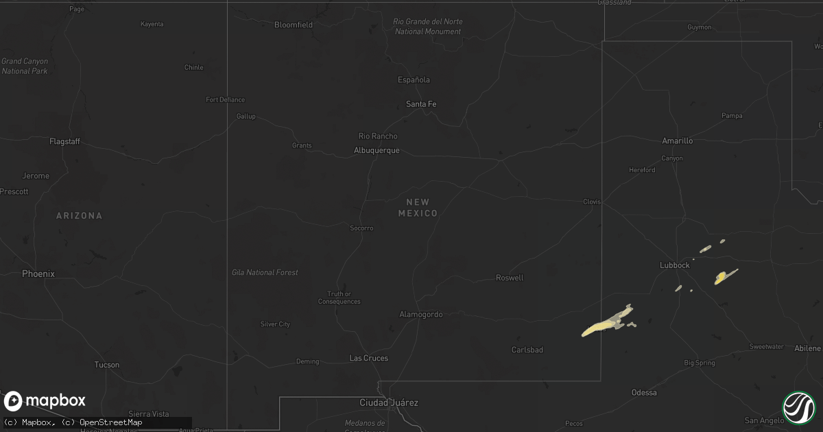 Hail map in New Mexico on May 10, 2021