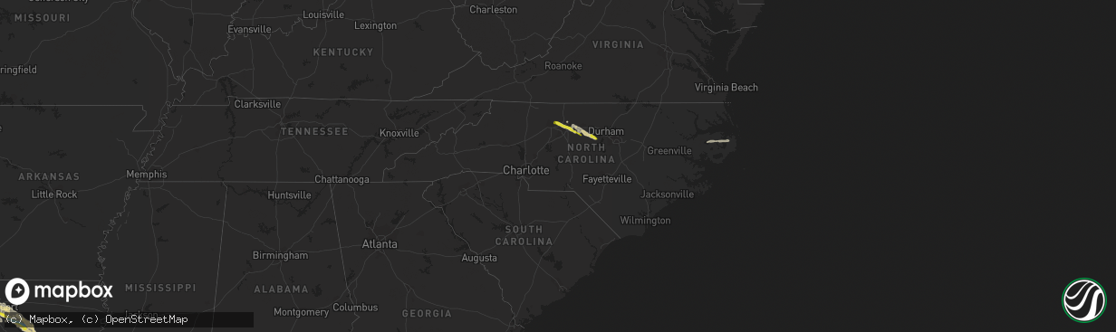 Hail map in North Carolina on May 10, 2021