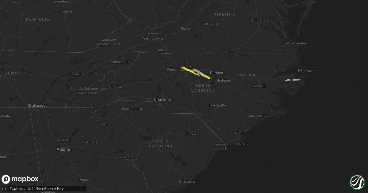 Hail map in North Carolina on May 10, 2021