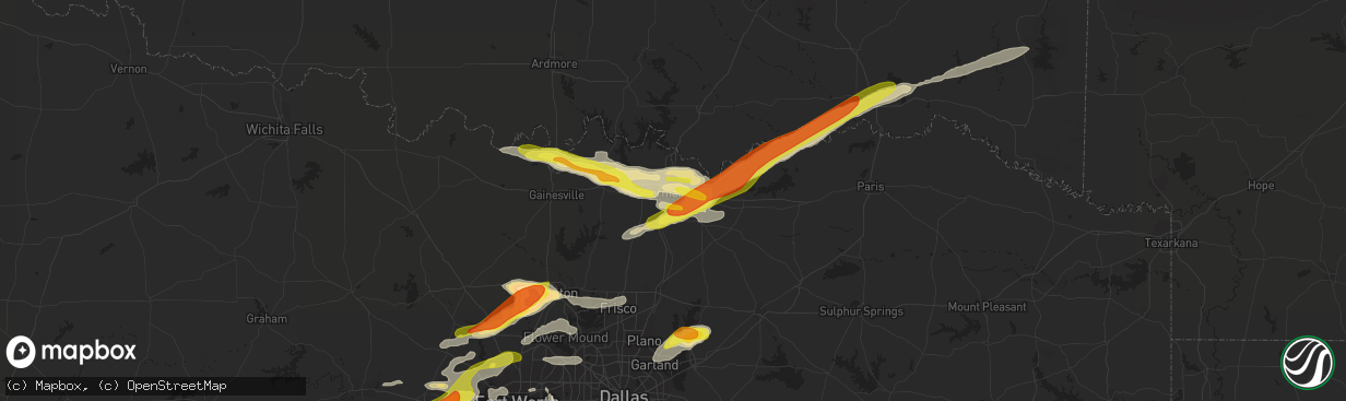 Hail map in Sherman, TX on May 10, 2021