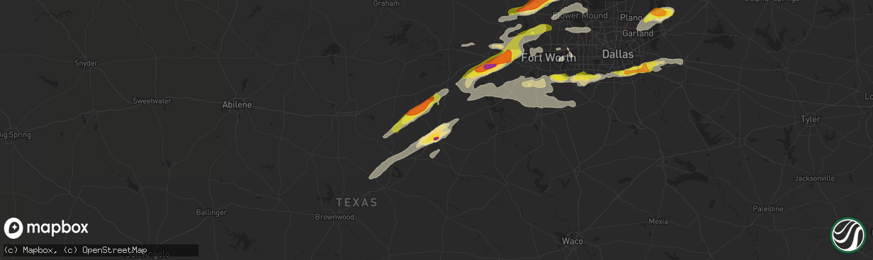 Hail map in Stephenville, TX on May 10, 2021