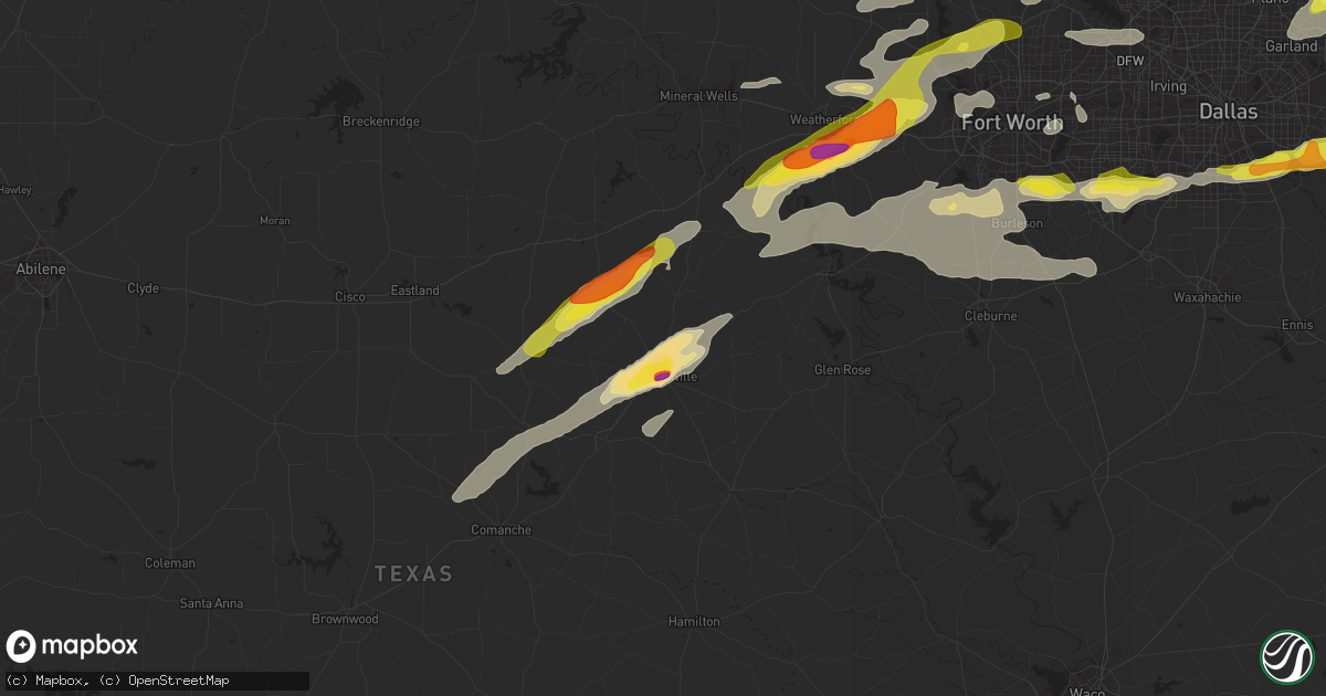 Hail map in Stephenville, TX on May 10, 2021