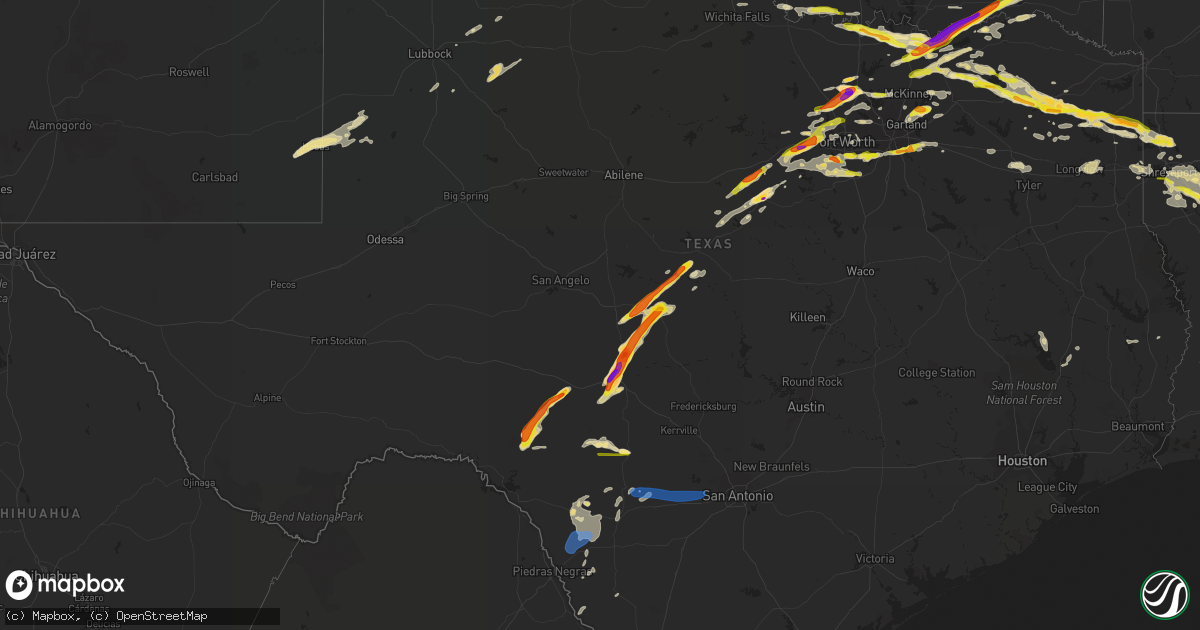 Hail map in Texas on May 10, 2021