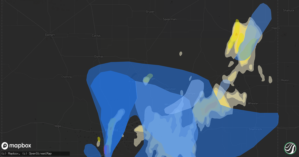 Hail map in Borger, TX on May 10, 2022