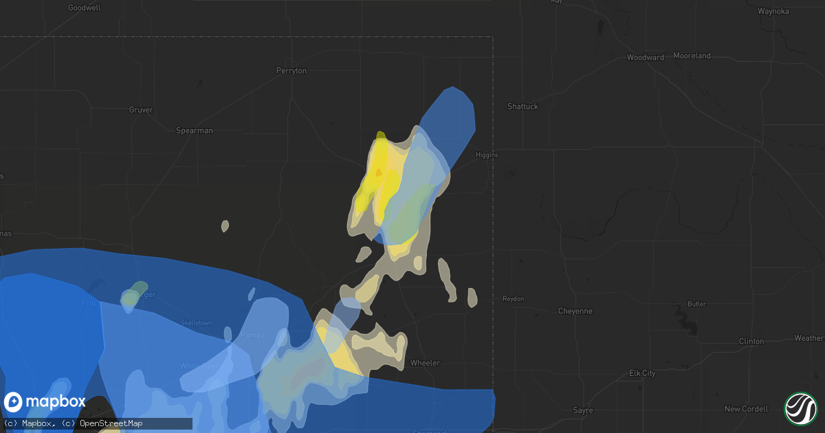 Hail map in Canadian, TX on May 10, 2022